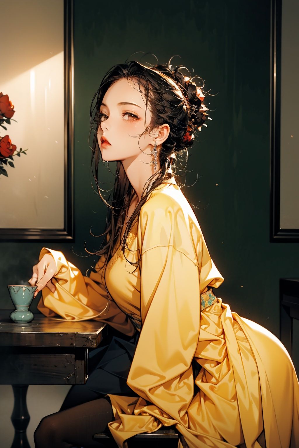  absurdres,incredibly absurdres,reality,realistic,,(solo:1.2), ,,1girl,,full_shot,Zhuojiu,cup,liquid