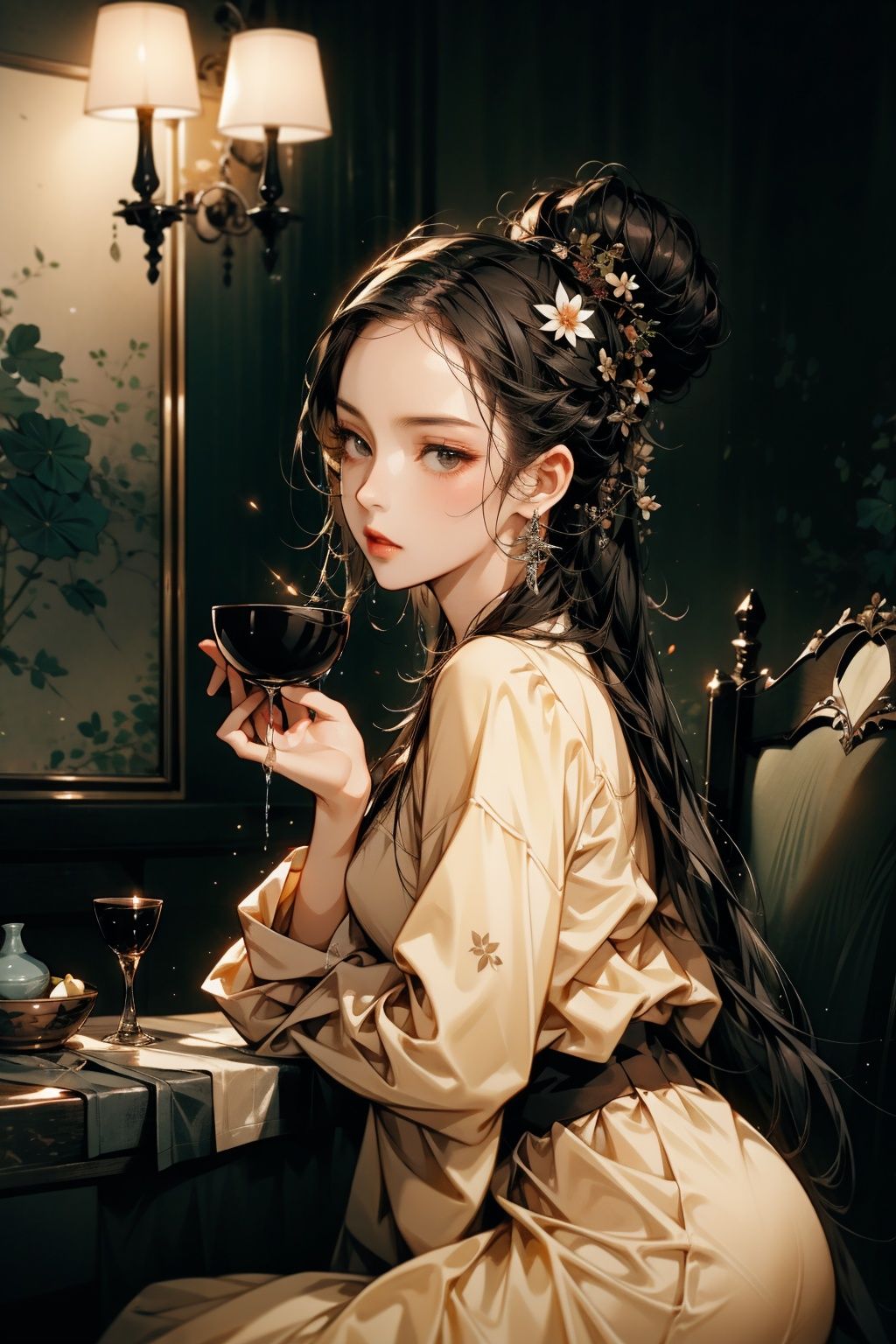  absurdres,incredibly absurdres,reality,realistic,,(solo:1.2), ,,1girl,,full_shot,Zhuojiu,cup,liquid