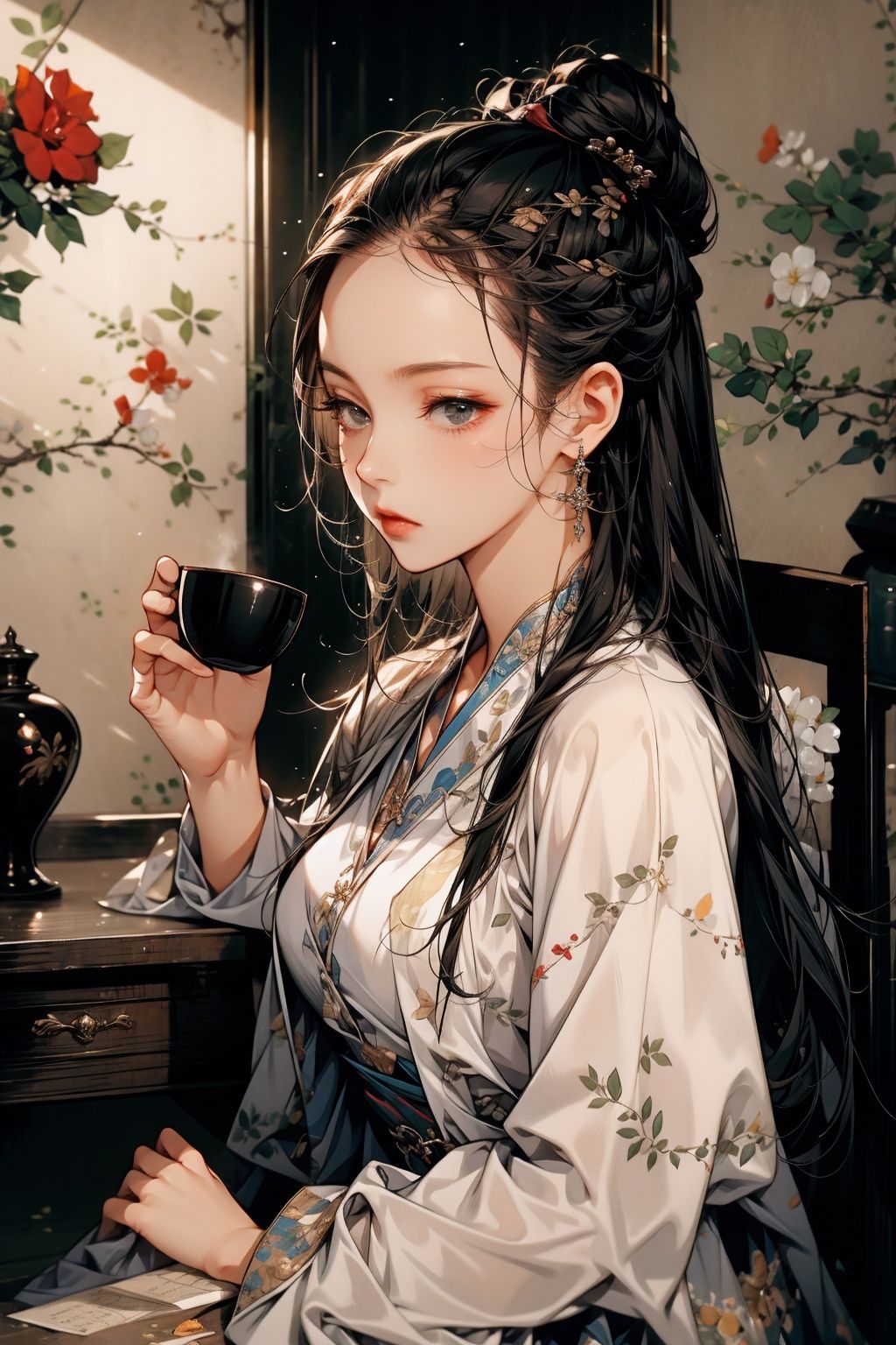  absurdres,incredibly absurdres,reality,realistic,,(solo:1.2), ,,1girl,,full_shot,Zhuojiu,cup