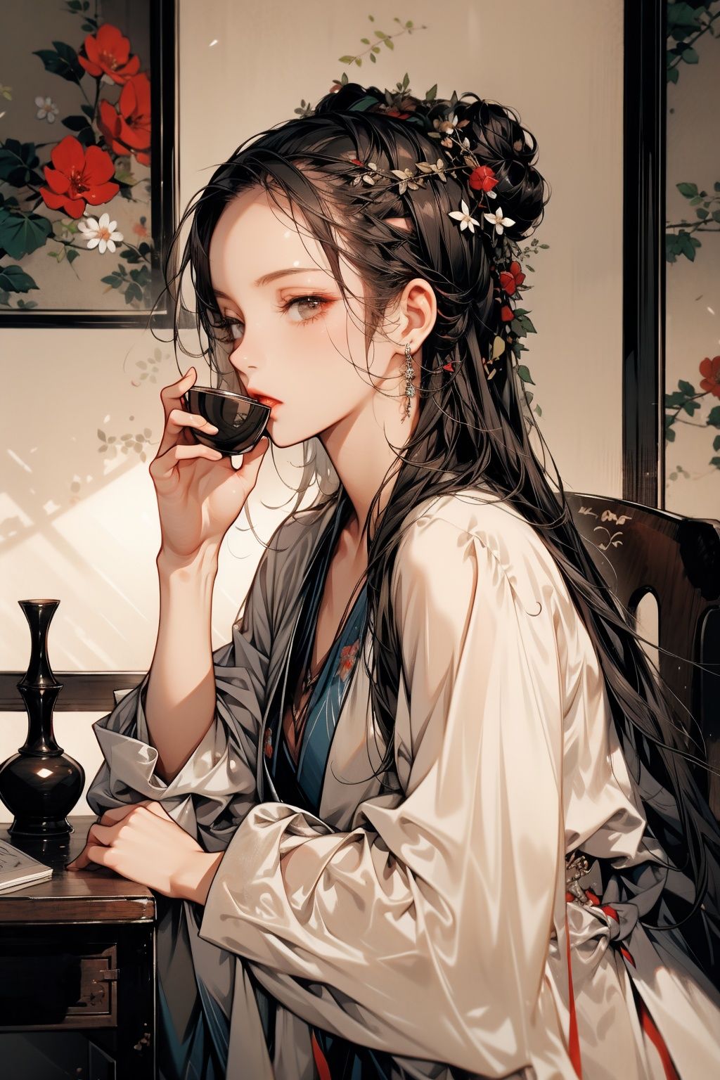  absurdres,incredibly absurdres,reality,realistic,,(solo:1.2), ,,1girl,,full_shot,Zhuojiu,cup