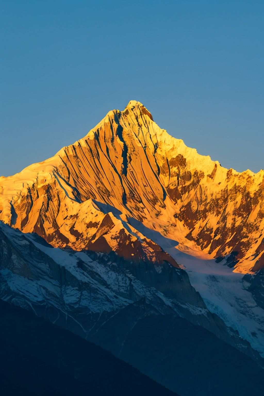 Mountain, nature, no one, outdoors, scenery, sky, sunset, sunshine, golden mountain, high-definition, 32k