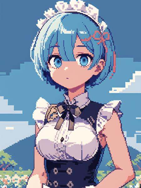 Rem\(re zero kara hajrmeru isekai seikatsu\),  Maid service,  blue hair on Tensor.Art