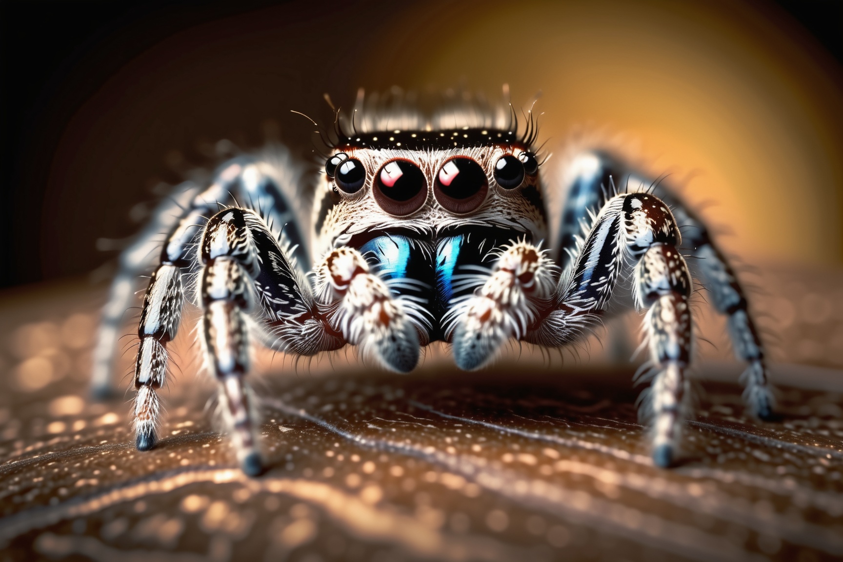 a cute fluffy jumping spider made out of magic,  ((fairytale)),  ((fantasy style)) on Tensor.Art