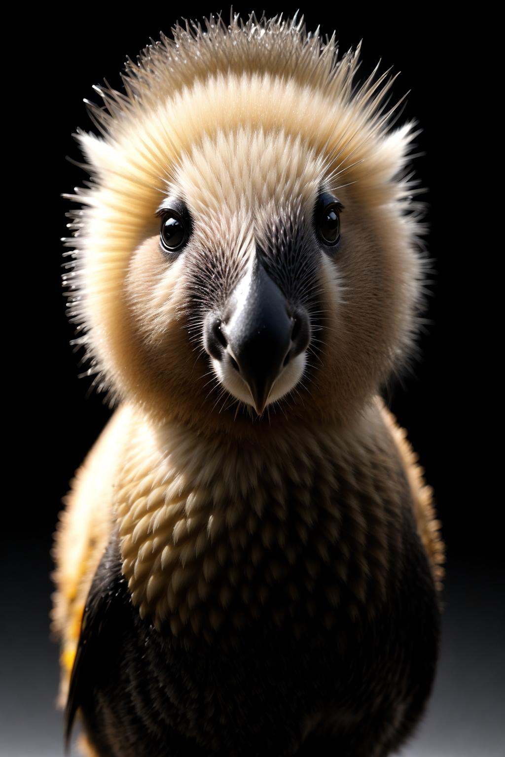 new zealand white kiwi on black background 3d photo realistic