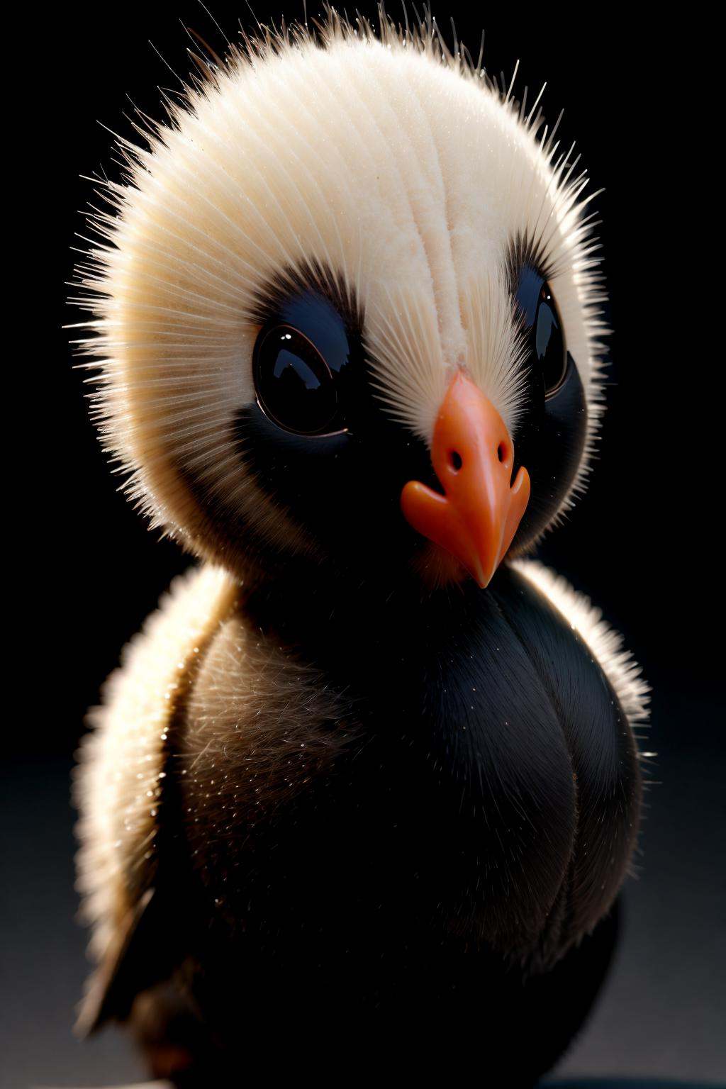 new zealand white kiwi on black background 3d photo realistic <lora:mttck_v3:1>