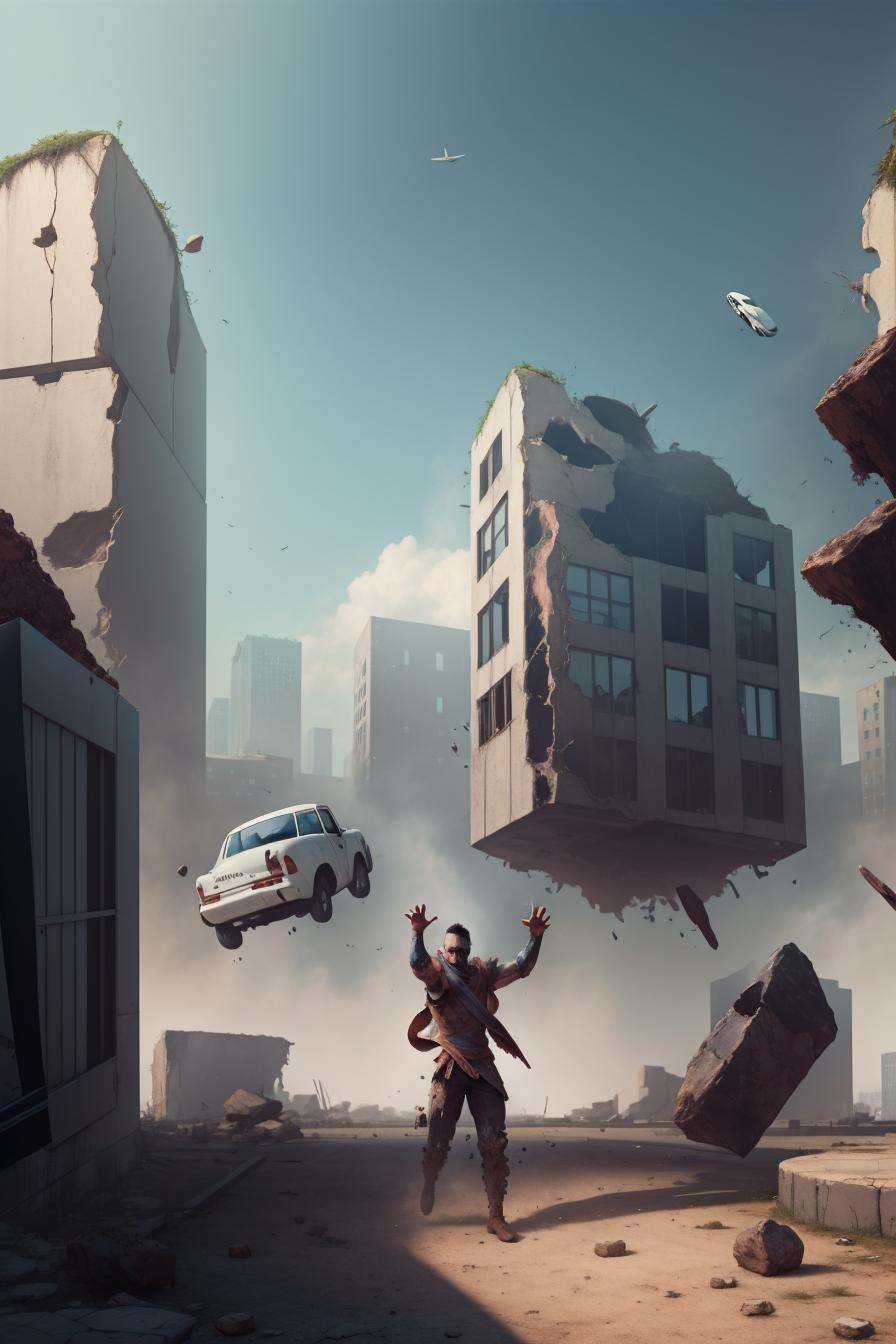 telekinesis,  1boy solo,  raised arm on Tensor.Art
