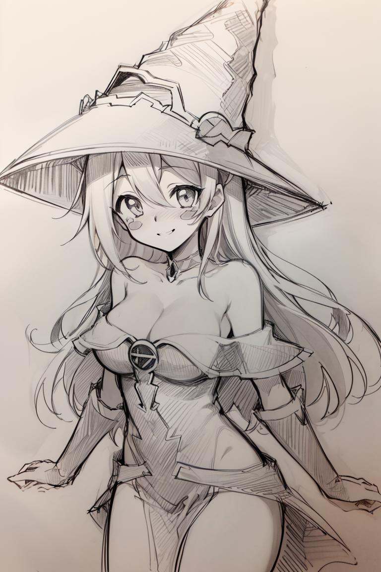 (Pencil_Sketch,  messy lines,  greyscale on Tensor.Art