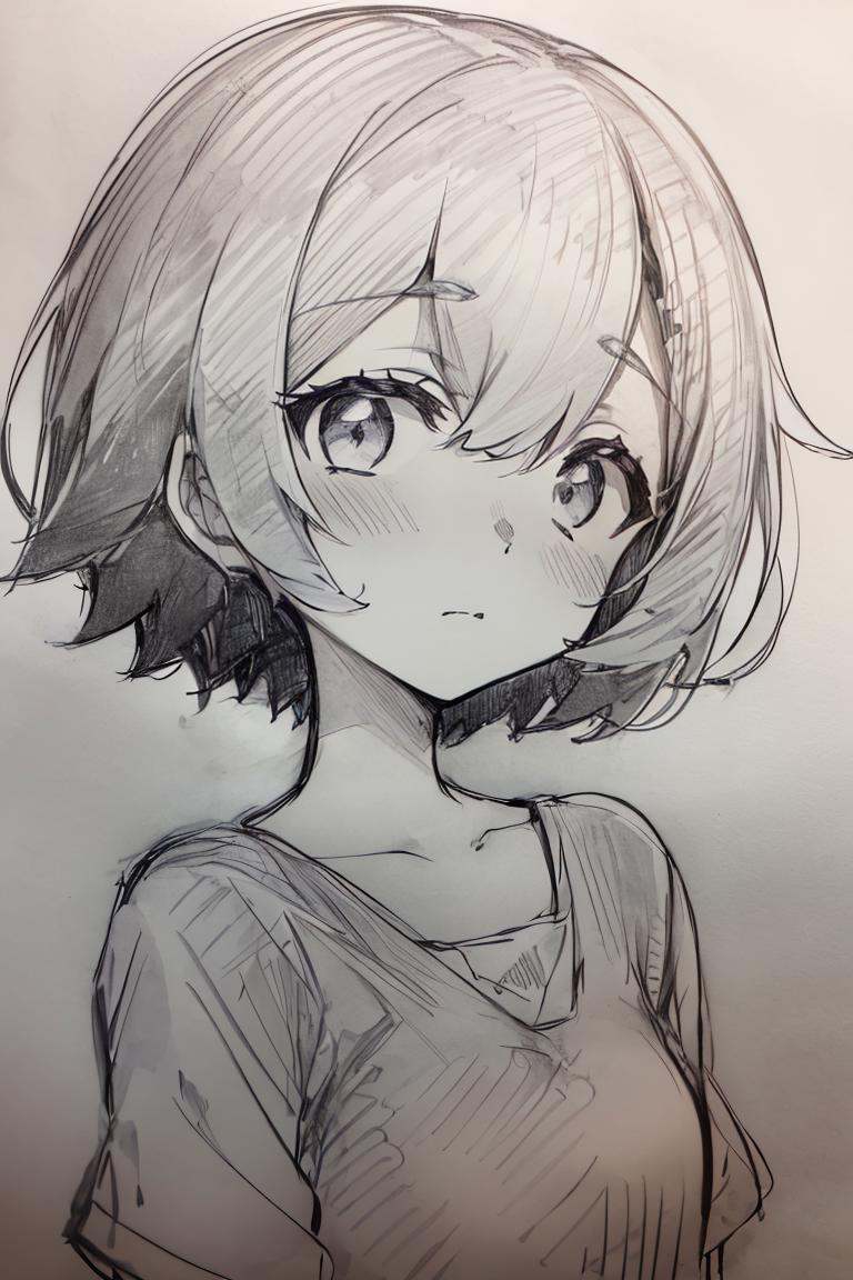 (Pencil_Sketch:1.2,  messy lines,  greyscale on Tensor.Art
