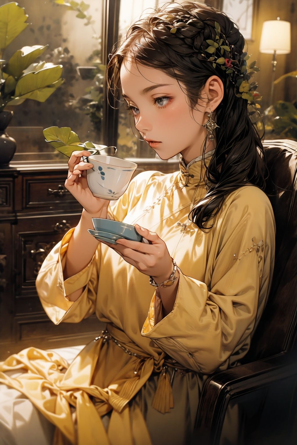  absurdres,incredibly absurdres,reality,realistic,,(solo:1.2),1girl,full_shot,Pinminɡ,ceramic cup