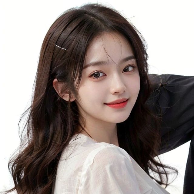  1girl,moyou,bangs hairstyle,face,white background,smile, Oouguancong, BJ_Sacred_beast, shidudou, BJ_Gundam,