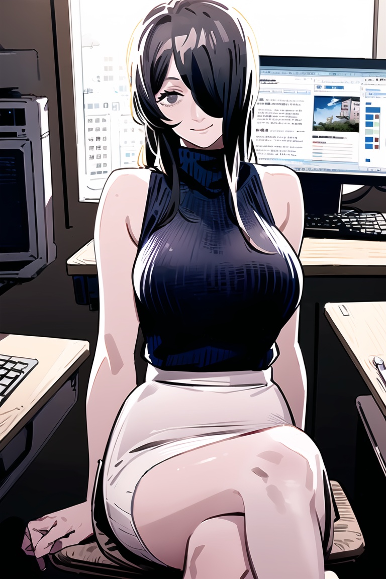 fujimoto,  1girl,  long hair on Tensor.Art