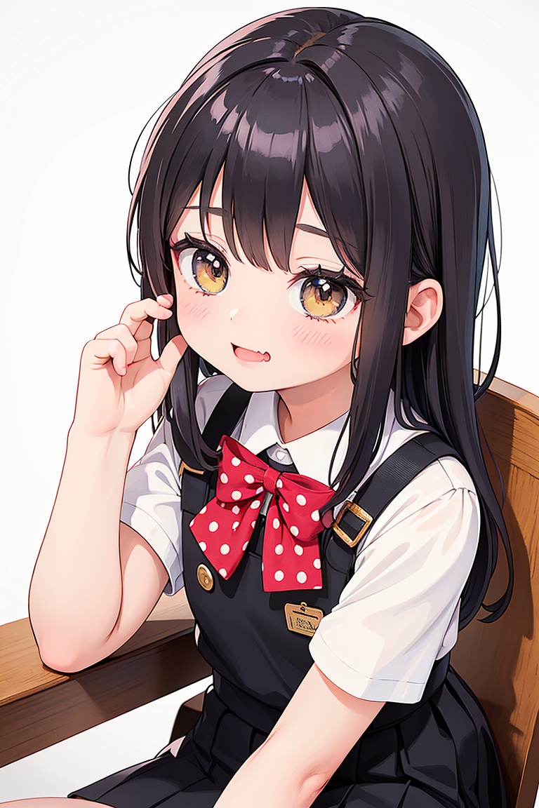 (1girl) in a solo portrait. She gazes at the viewer with a sweet (blush) and a warm (smile),  her mouth slightly open,  ra...