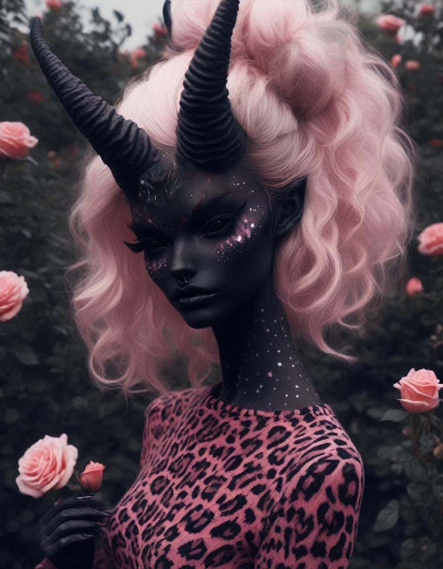 hair ,  a dark demon girl , on Tensor.Art