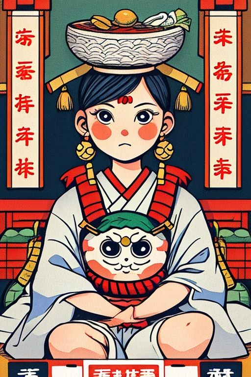 masterpiece,best quality,1girl,<lora:laohaibao-000009:0.8>,8K,HDR, (ukiyo-e art stylized by Katsushika Ōi:1.1) , Depressing Refreshing Juniper, it is with bayadere designs, Zen, Circular polarizer