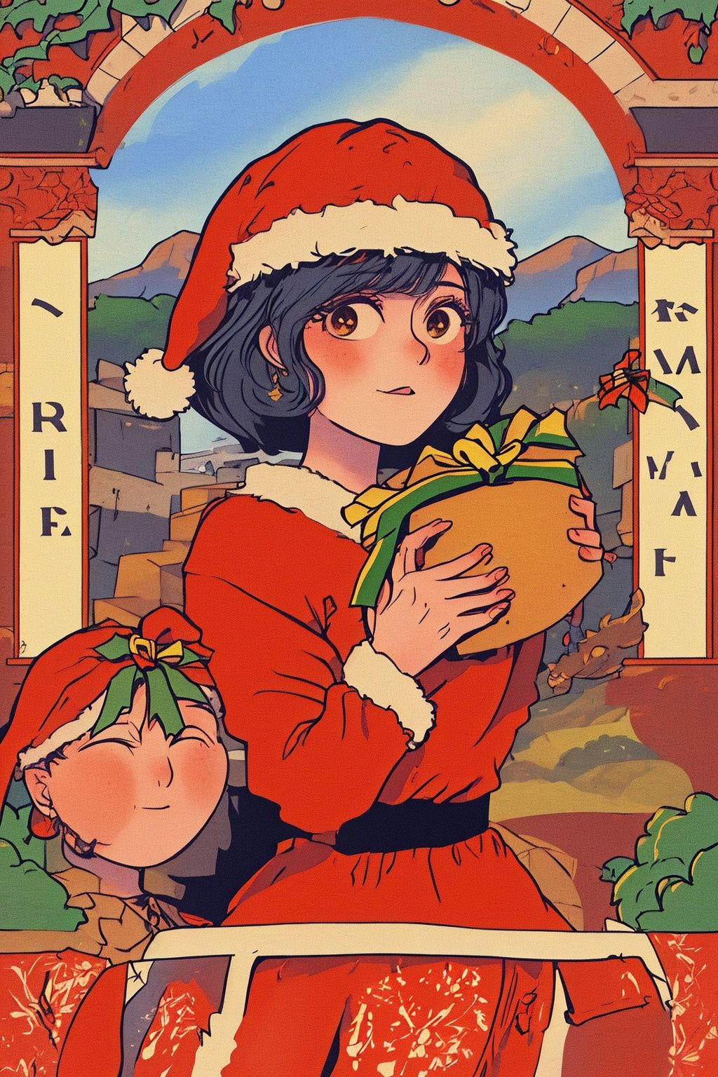 masterpiece,best quality,1girl,<lora:laohaibao-000009:0.8>,8K,HDR, Drawing, landscape of a (Santa Monica Mountains:1.2) from inside of a Grain silo, displayed in a rainbow pattern dense city and garden, at Overcast, character art, by Artgerm, RHADS, Funk Art, spotlit