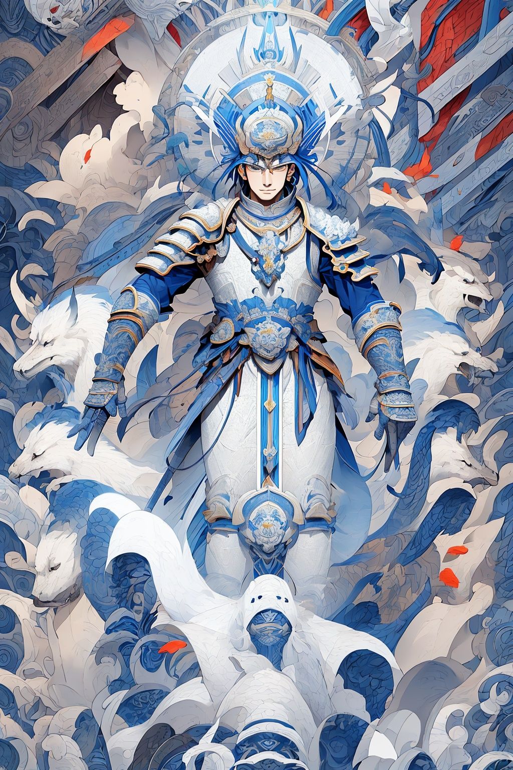masterpiece,best quality,1girl,8K,HDR,<lora:maya-000009:0.8>,white hair,  Portrait, over the shoulder shot of a (Male Fallen Paladin:1.2) , he is very Psychotic, city, Fantasy