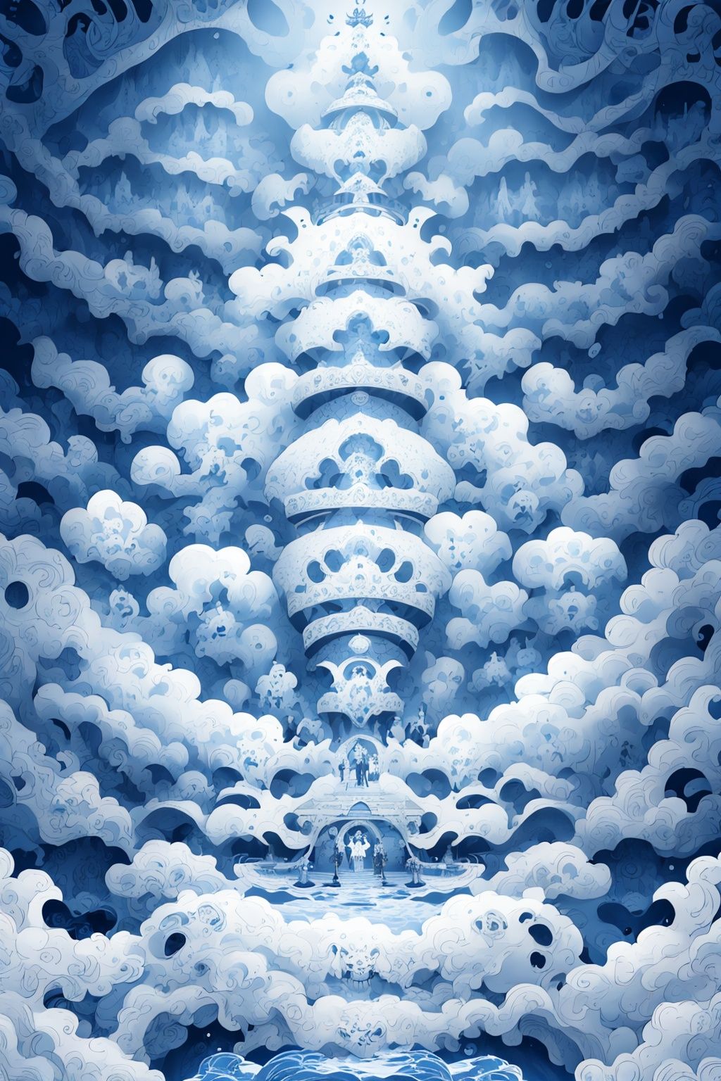 masterpiece,best quality,1girl,8K,HDR,<lora:maya-000009:0.8>,white hair, electric blue and Brown fractals of a dungeon, Wet rotund (a group of people:1.2) Coaching, Fine art, F/2.8