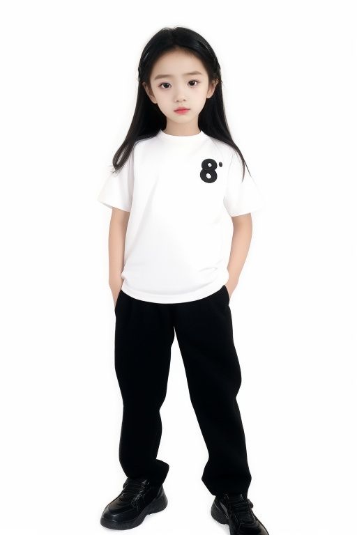 nvhai,solo,realistic,(standing:1.1),black shoes,black trousers,(the whole body:1.2),(child:1.2),looking_at_viewer,long_hair,simple_background,white_background,masterpiece,best quality,unity 8k wallpaper,ultra detailed,absurdres,incredibly absurdres,wallpaper,ten year old girl,, (RAW photo, 4k, realistic, exquisitely detailed skin),masterpiece,best quality,unity 8k wallpaper,ultra detailed,cinematic look,natural skin texture,extremely realistic skin texture,finely detailed face,(film grain:1.2),cinematic angle,Fujifilm XT3,(highlydetailed),(night scene),(street corner),(1girl),(detailed lighting),(contrast),(mysterious atmosphere),vivid illumination,masterful technique,harmonious composition,immersive atmosphere,stunning visuals,