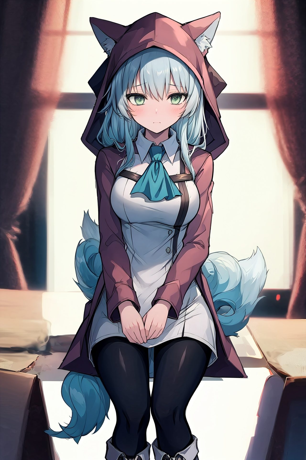 1girl,  p0tatcaho,  animal hood on Tensor.Art