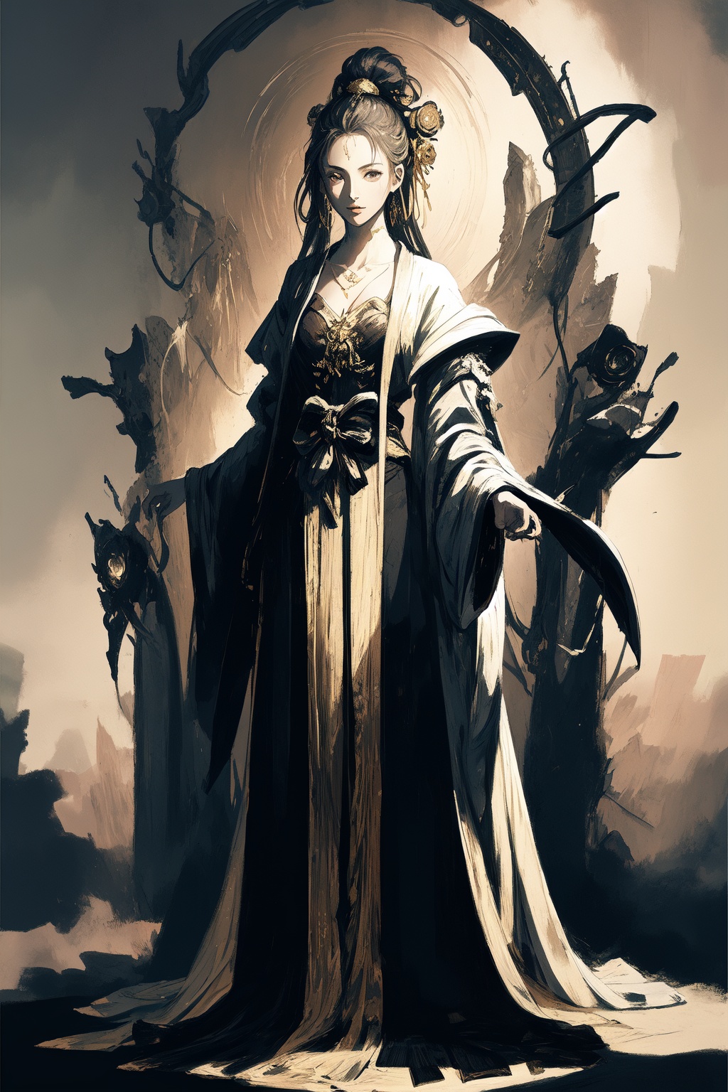  1girl,masterpiece,best quality,long robe,fantasy,
