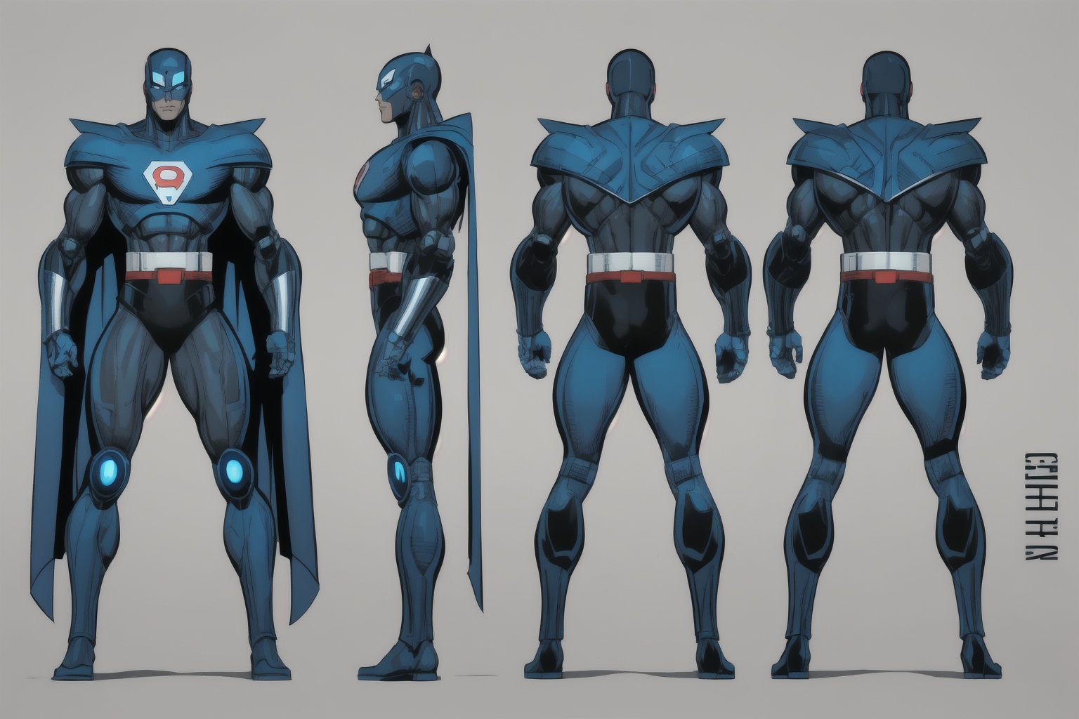 Robot,  superhero,  blue and grey on Tensor.Art