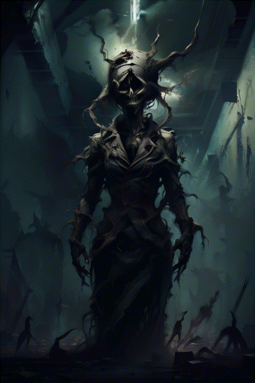 Masterpiece,  terror artist,  a dark silhouette of a woman in an abandoned hospital hallway on Tensor.Art