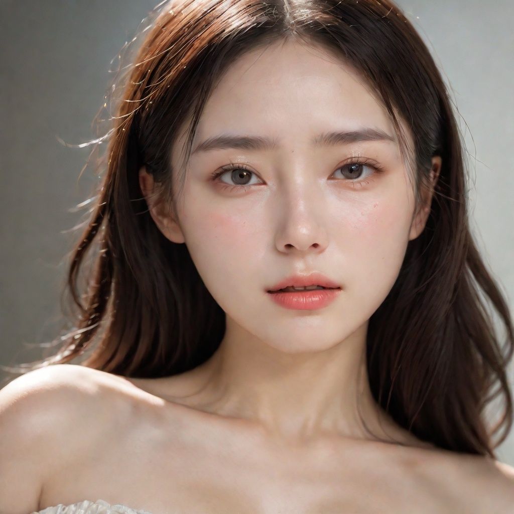 Best quality, masterpiece, ultra high resolution, (fidelity: 1.4), ray tracing, movie lighting,A girl with ultra realistic and delicate skin, creamy white skin, ultra-fine skin, beautiful and delicate face, tears flowing
