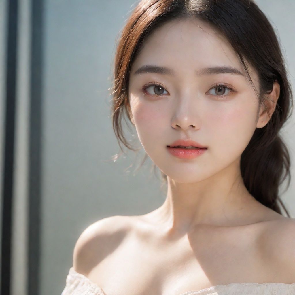 Best quality, Masterpiece, Ultra High resolution, (fidelity :1.4), Ray tracing, Movie Light,A girl, super real and delicate skin, milky skin, super fine skin, beautiful and delicate face,