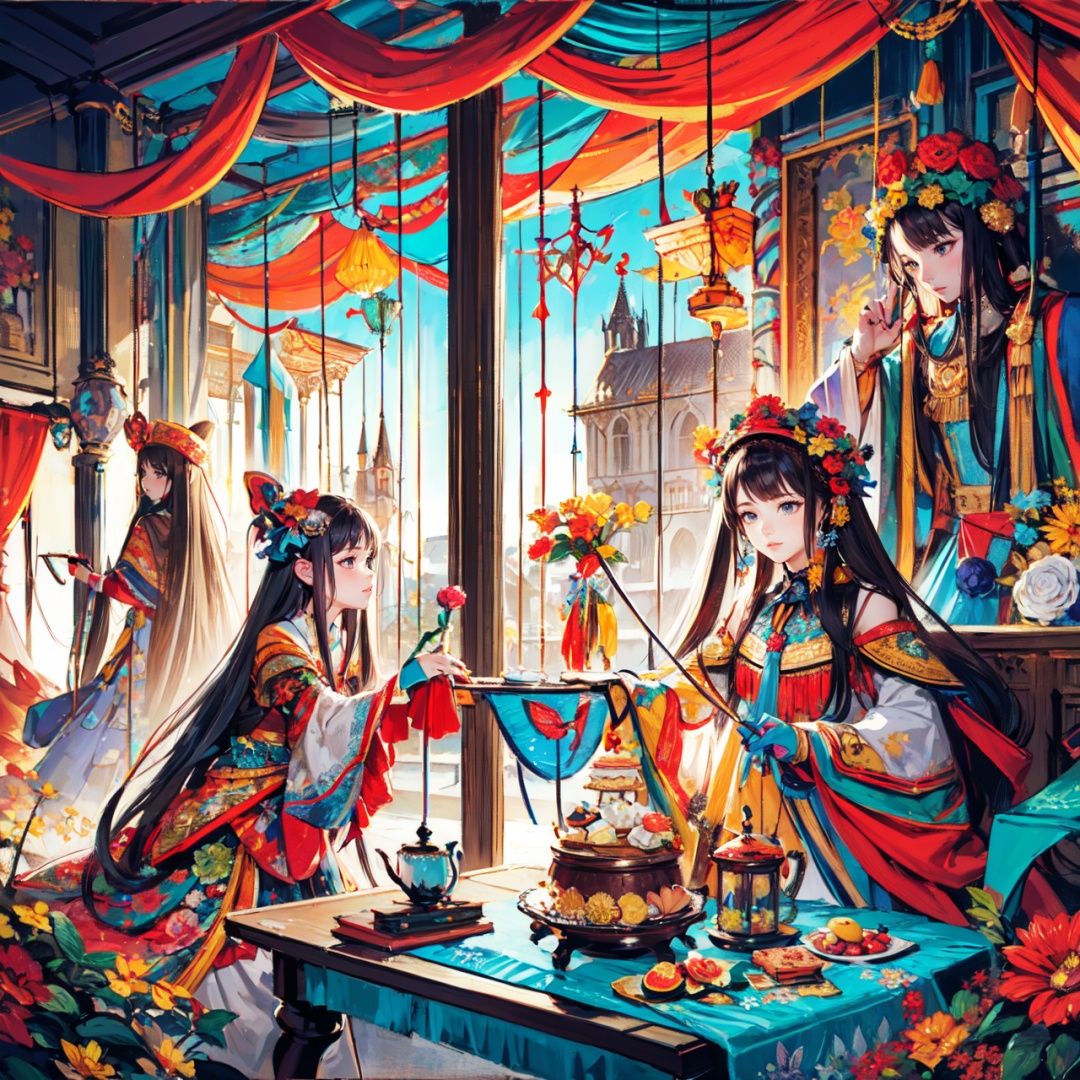  ((masterpiece)), ((best quality)), girls,climb the trees