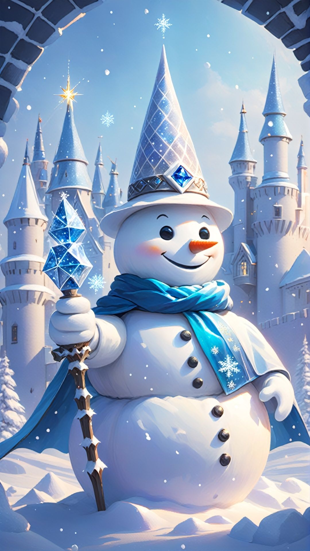 In the square of Snowman Castle, a special snowman stands in the center. This snowman wears a silver-white cloak dotted with sparkling ice crystals, like a prince of snow elves. His eyes were two bright sapphires that radiated wisdom. The Snowman Prince holds a snow crystal scepter. With a wave of his hand, the snowflakes weave into gorgeous patterns in the air, adding a mysterious sense of ritual to the Snowman Castle. Under his leadership, the snowmen celebrated this wonderful snowy night together