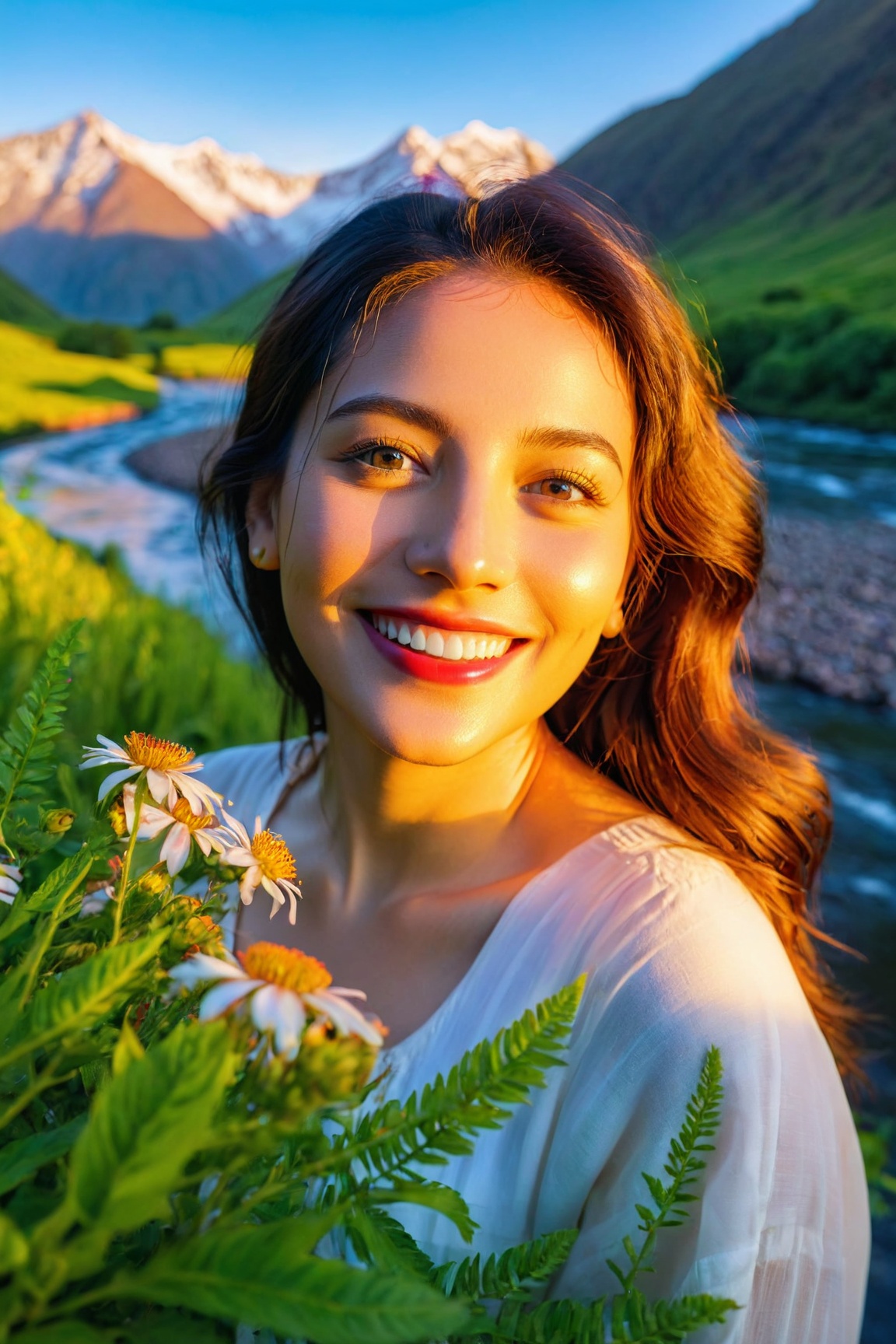 photorealistic,  ultra-detailed,  vibrant photography of a woman in nature on Tensor.Art