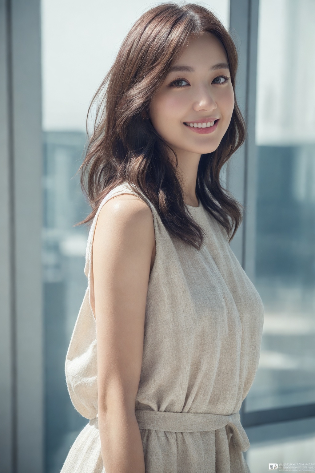 Photo of Pretty Japanese woman,  1woman,  (medium-short dark brown hair) on Tensor.Art
