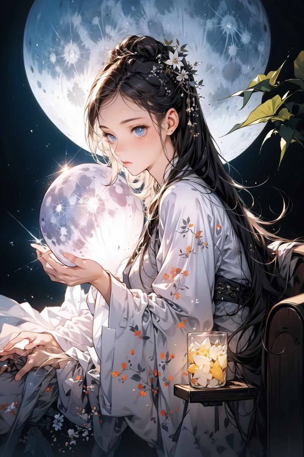  absurdres,incredibly absurdres,reality,realistic,,(solo:1.2),1girl,full_shot,Houyue,the moon