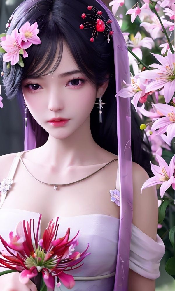 (,1girl, ,best quality, )<lora:331-DA-神印王座-月夜V2:0.7>,, ,masterpiece, ((upper body, )),, realistic,science fiction,mole, ultra realistic 8k cg, ,tamari \(flawless\),     ,spider lily, lily \(flower\),cherry blossoms,plum blossoms, strawberry blossoms      (()), (),