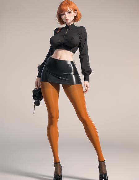 full body shot,  20 yo dido,  (seamless one tone tangerine_pantyhose) on Tensor.Art