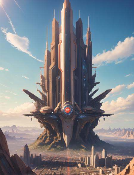 scifi city,  futuristic,  city landscape on Tensor.Art