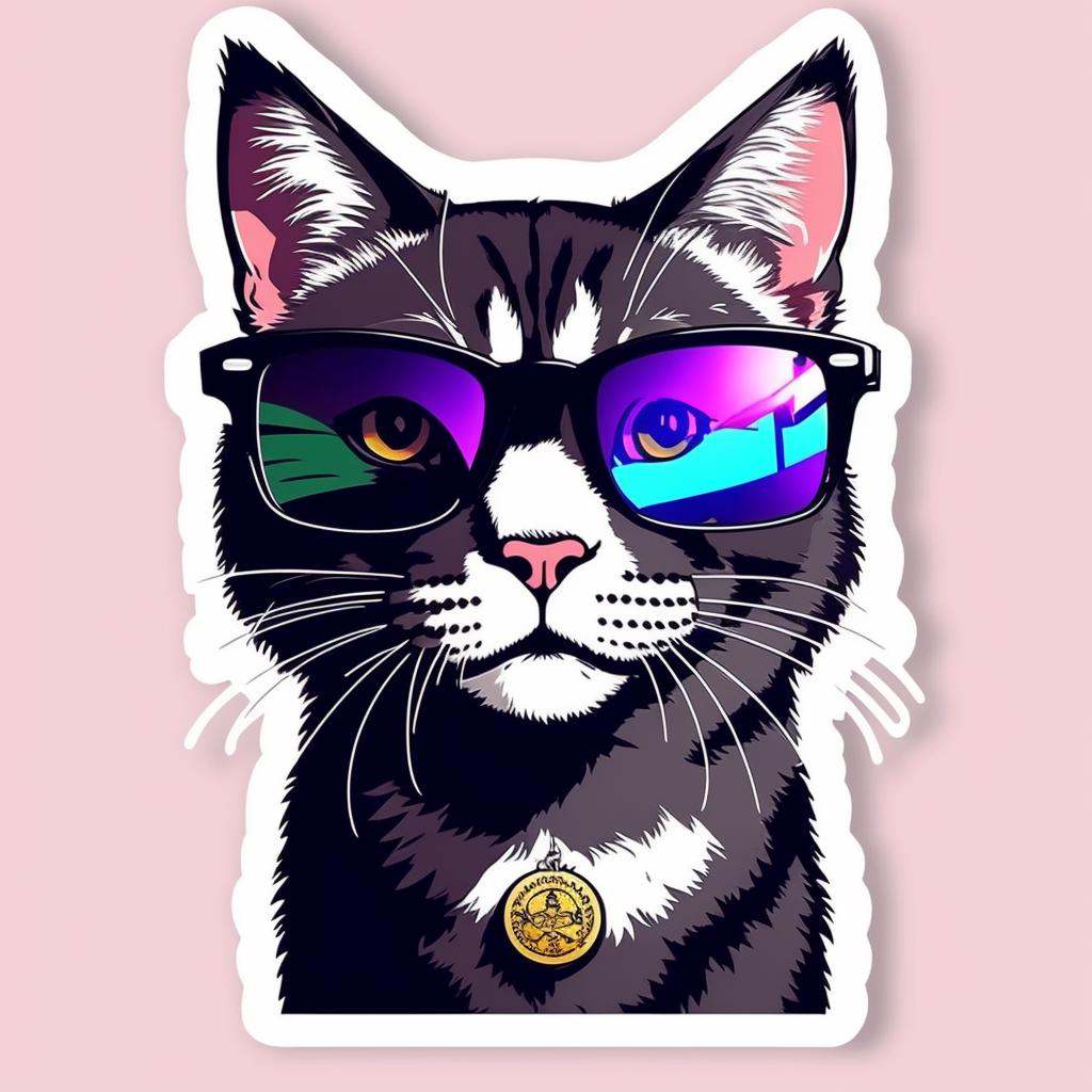 cat wearing sunglasses,,sticker,,stickers, <lora:StickersRed15PasWithTE:1>