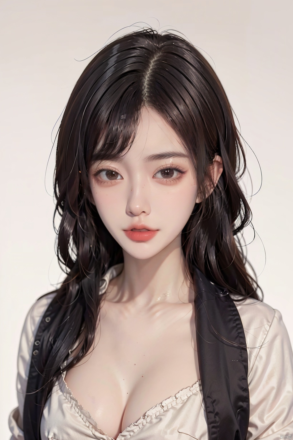 Masterpiece,Ultra HD,Best,(Wallpaper),8K,High Detail Skin,Ultra Detail,High Resolution,Perfect Detail Face,Shining Skin,1Girl,Solo,(Perfect Anatomy),(Perfect Ratio/Perfect Body),Mid Chest,full_shot,,looking at viewer,brown hair,school uniform,jacket,shirt,bangs,white shirt,
