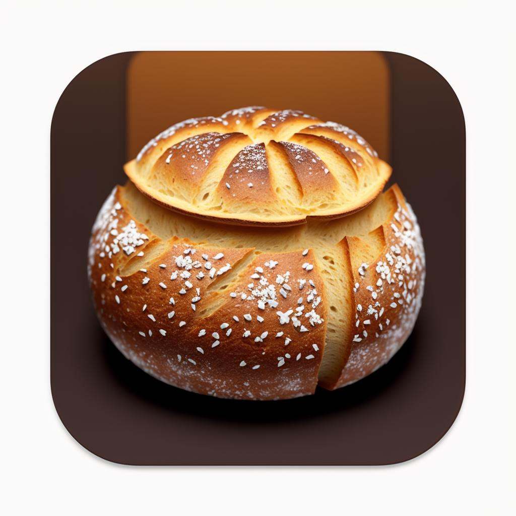 A bread, tasty, icons, ios icon app, icons app,<lora:icons15Config4WithoutTE:1>