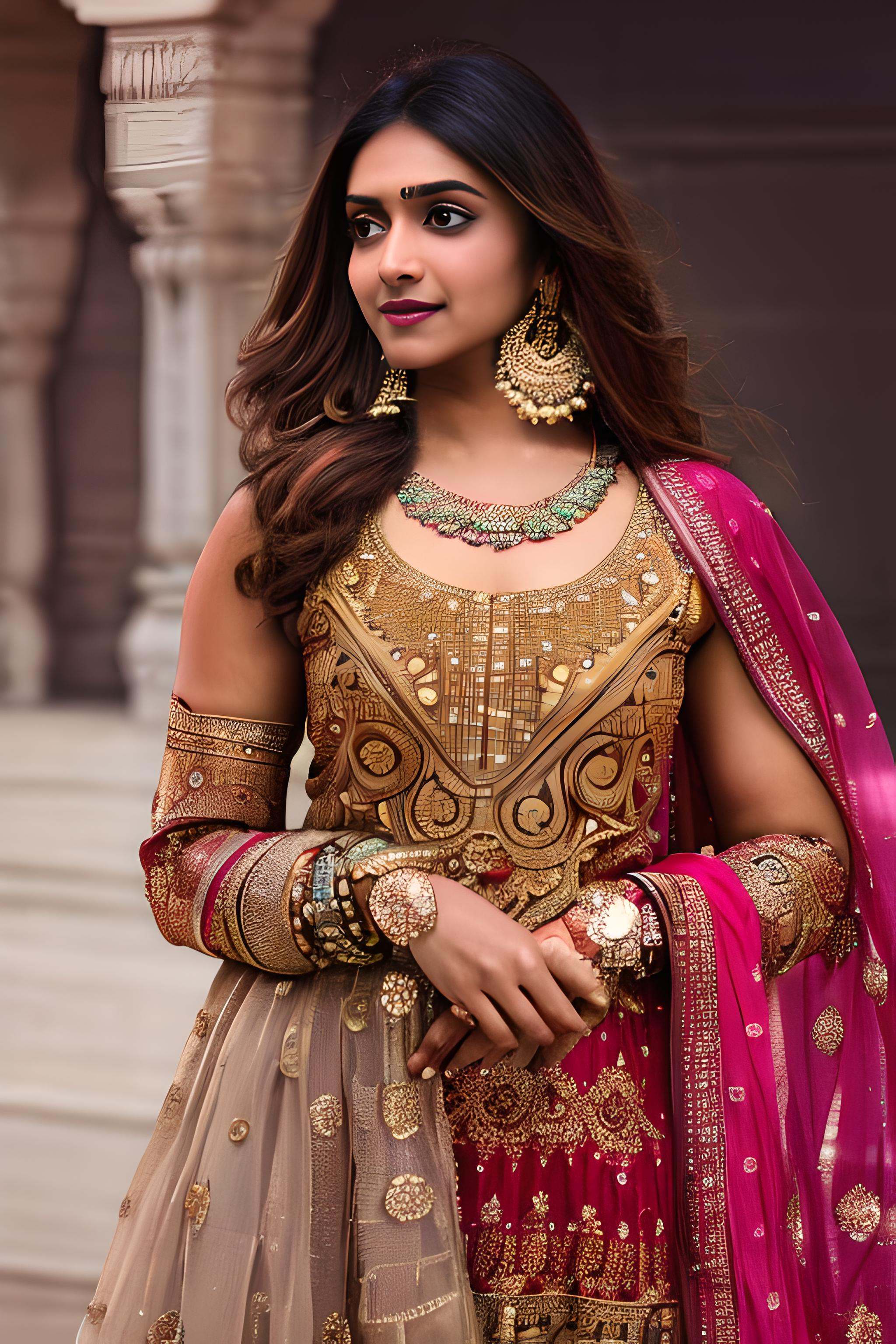 indian girl in salwar,  dress,  traditional dress on Tensor.Art