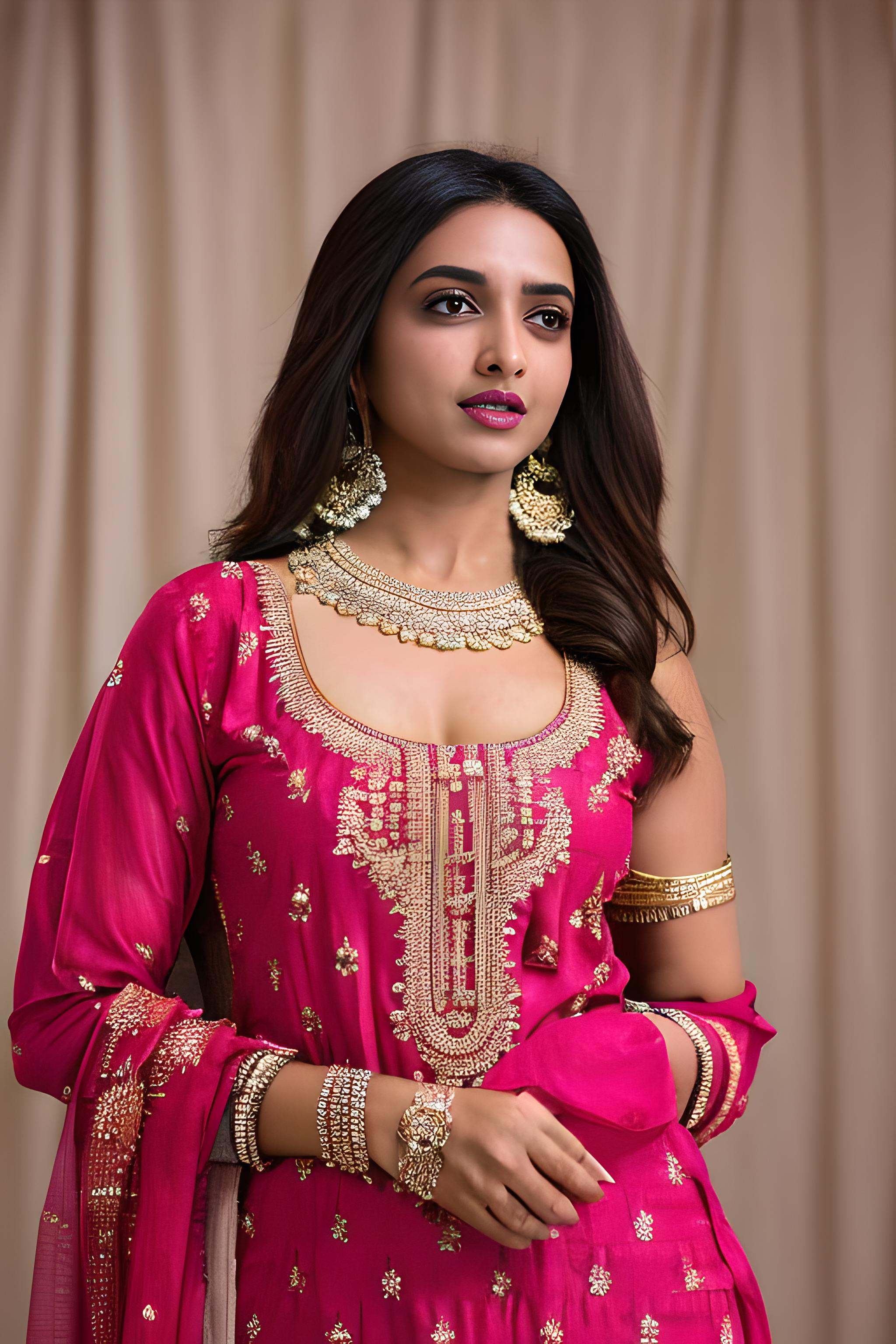 indian girl in salwar,  dress,  traditional dress on Tensor.Art