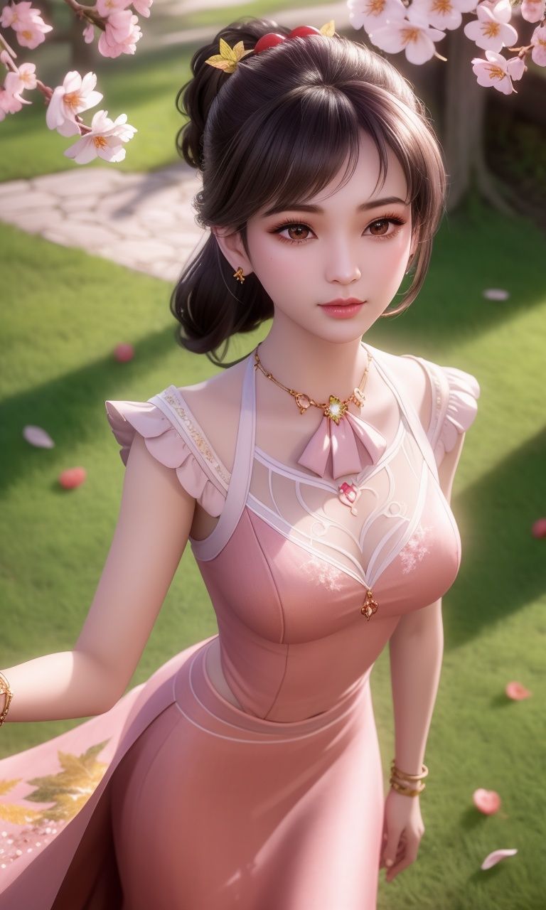 (,1girl, pov,best quality,masterpiece,  ) , ((,cherry_blossoms,  teenage,  , ))<lora:DA_XiaoWuDouKou:0.6>ultra realistic 8k cg, flawless, clean, masterpiece, professional artwork, famous artwork, cinematic lighting, cinematic bloom, perfect face, beautiful face, fantasy, dreamlike, unreal, science fiction, luxury, jewelry, diamond, gold, pearl, gem, sapphire, ruby, emerald, intricate detail, delicate pattern, charming, alluring, seductive, erotic, enchanting, hair ornament, necklace, earrings, bracelet, armlet,halo,autumn leaves, 