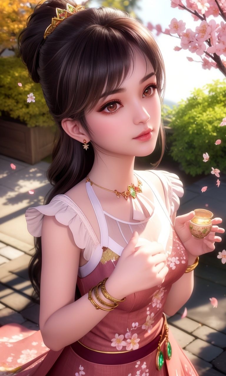 (,1girl, pov,best quality,masterpiece,  ) , ((,cherry_blossoms,  teenage,  , ))<lora:DA_XiaoWuDouKou:0.6>ultra realistic 8k cg, flawless, clean, masterpiece, professional artwork, famous artwork, cinematic lighting, cinematic bloom, perfect face, beautiful face, fantasy, dreamlike, unreal, science fiction, luxury, jewelry, diamond, gold, pearl, gem, sapphire, ruby, emerald, intricate detail, delicate pattern, charming, alluring, seductive, erotic, enchanting, hair ornament, necklace, earrings, bracelet, armlet,halo,autumn leaves, 