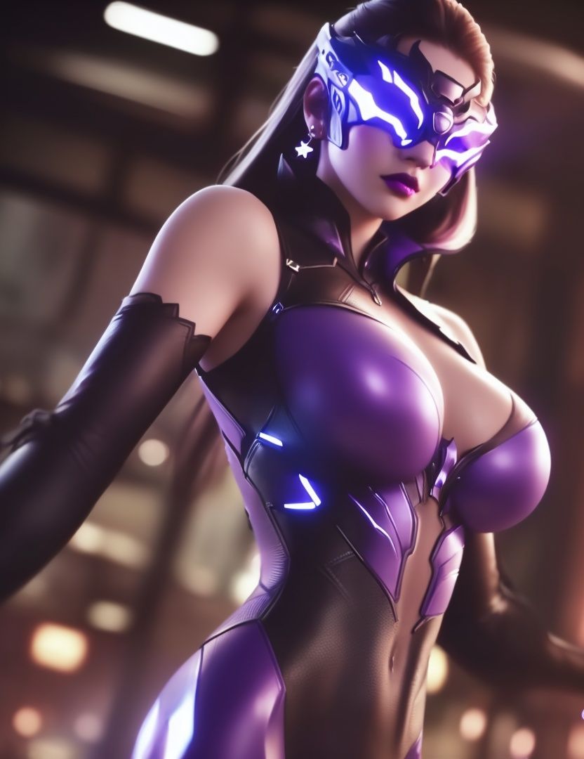 ultra realistic 8k cg, picture-perfect face, flawless, clean, masterpiece, professional artwork, famous artwork, cinematic lighting, cinematic bloom, perfect face, beautiful face, fantasy, dreamlike, unreal, science fiction, huge breasts, beautiful clothes, lace, ((,1girl, pov,))  <lora:DA_NingHongYeHacker:0.6>(((, 1girl, bodysuit, breasts, solo, purple_hair, earrings, purple_lips, long_hair, makeup, glowing,letterboxed, 1girl, solo, visor, mask, head-mounted_display, sleeveless, lips)))  