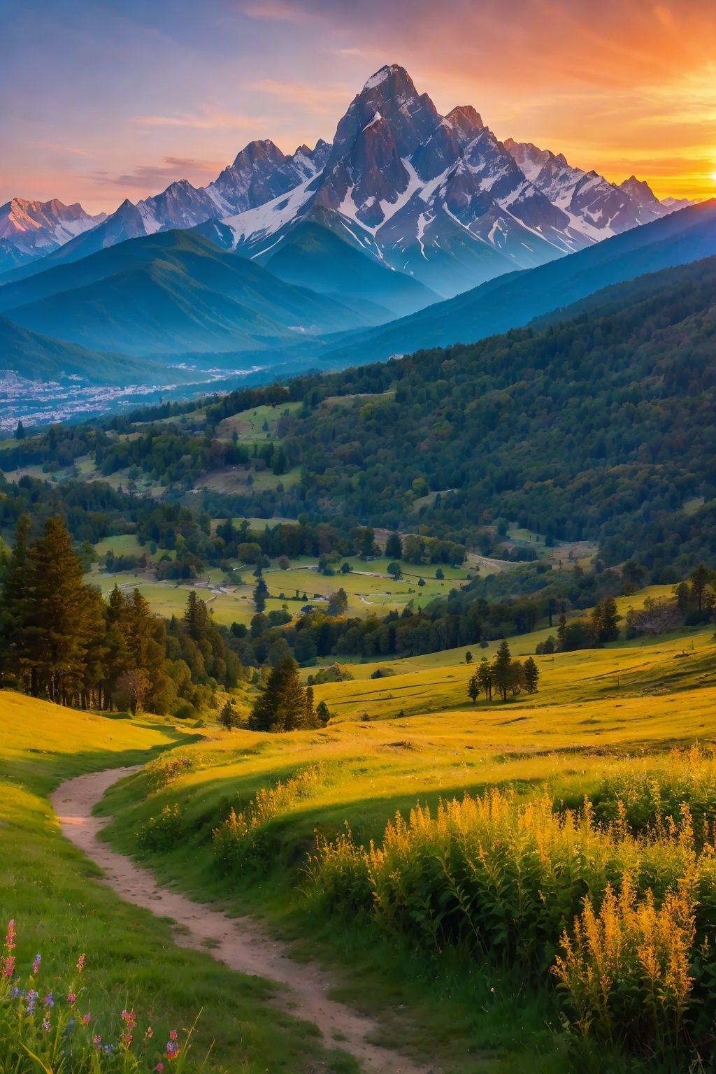  Golden Sunshine, Sunshine Golden Mountain, Mountain, Nature, No People, Outdoor, Landscape, Sky, Sunset, Sunshine, Golden Mountain, HD, 32k ,,Wide angle,hdr