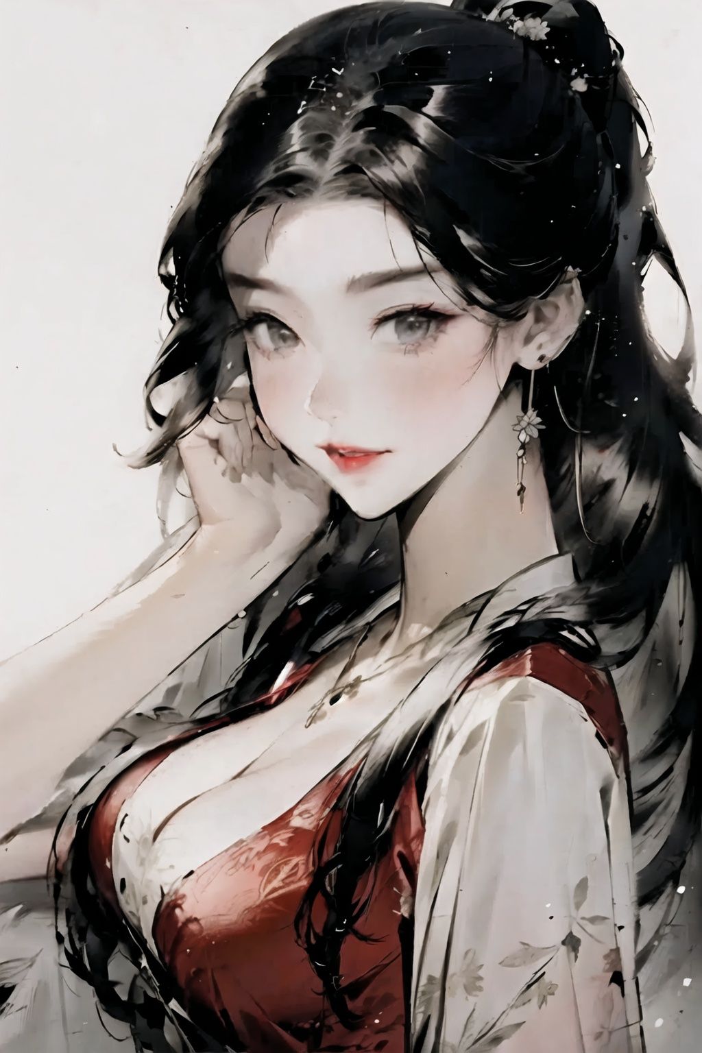 1girl,  red dress on Tensor.Art