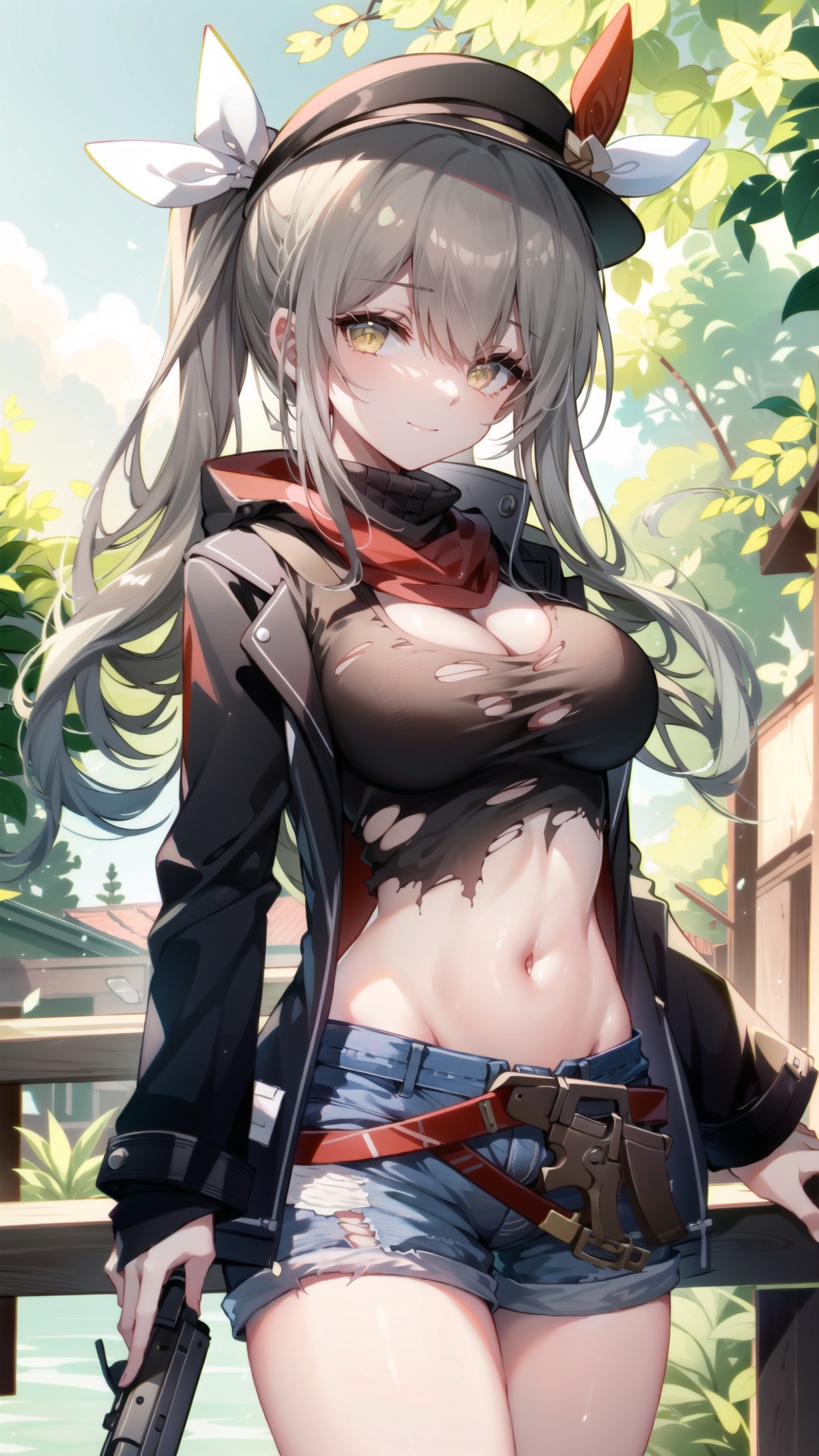 1girl,  solo,  weapon on Tensor.Art