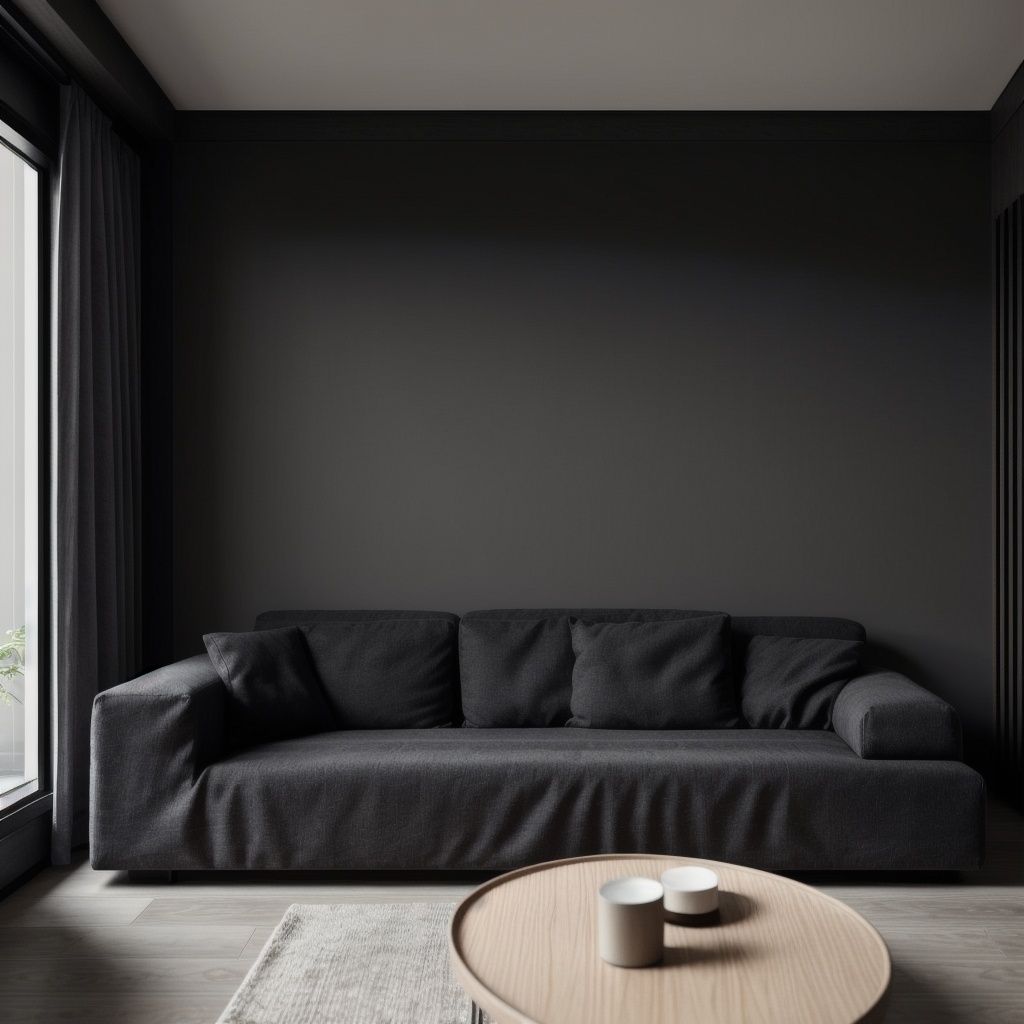 Living room,linen soffa,black,dark color,,<lora:660447313082219790:1.0>