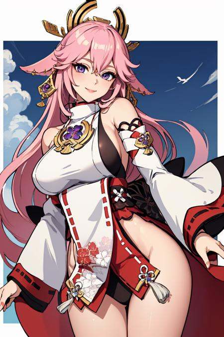 solo,  1girl,  yae miko on Tensor.Art