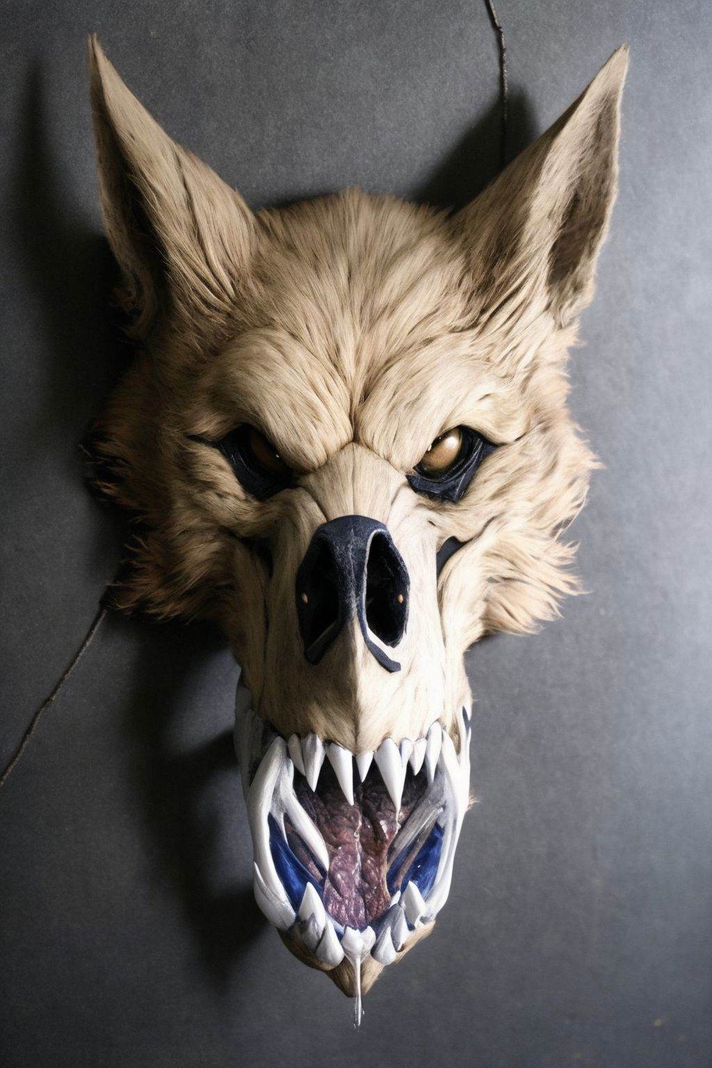 white werewolf,  mask,  epoxy_skull on Tensor.Art